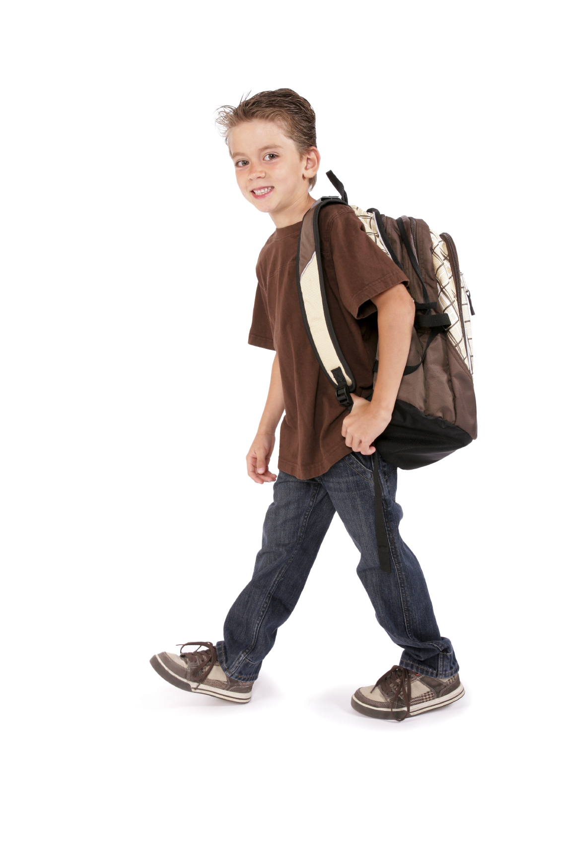 toddler wearing backpack